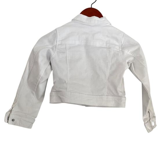 Cat & Jack Girl's Cotton Blend White Denim/Jean Jacket Snap Button Closure, 6 - Picture 4 of 12